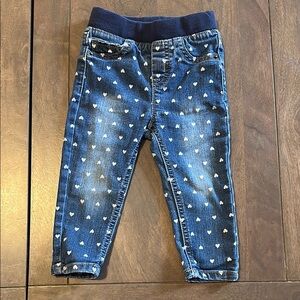 Cat & Jack Blue Polka Dot Jeans with Elastic Waistband